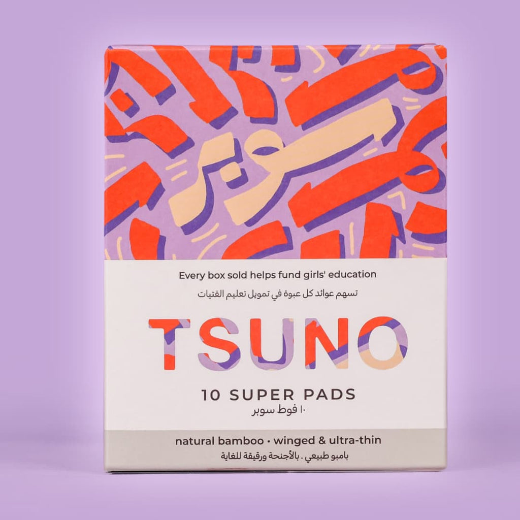 Tsuno super pad pack of 10 box made of natural bamboo